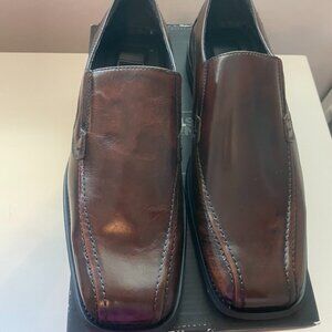 NEW Natha Studio Mens Brown Leather Dress Casual Slip On Loafers 10.5M